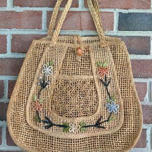 Vintage hippie net satchel